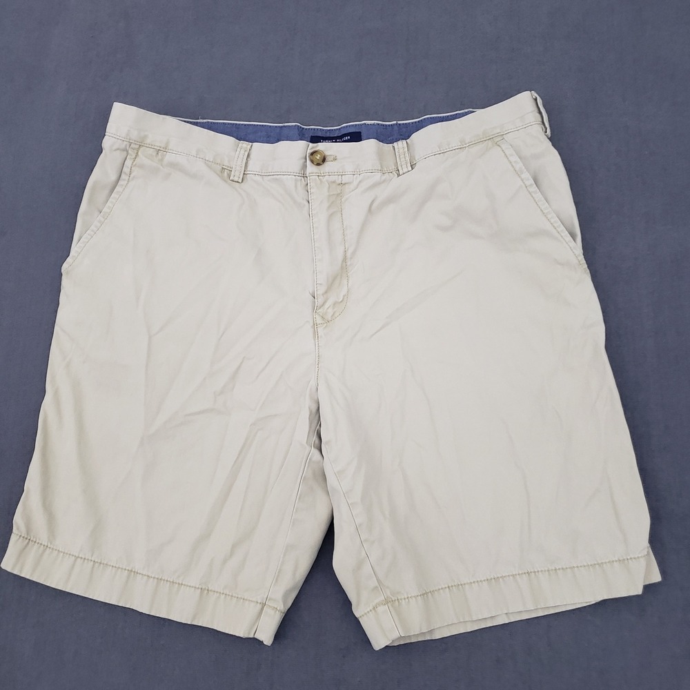Tommy Hilfiger Chino Shorts Mens 40 Beige Cotton‎ Flat Front Classic Fit